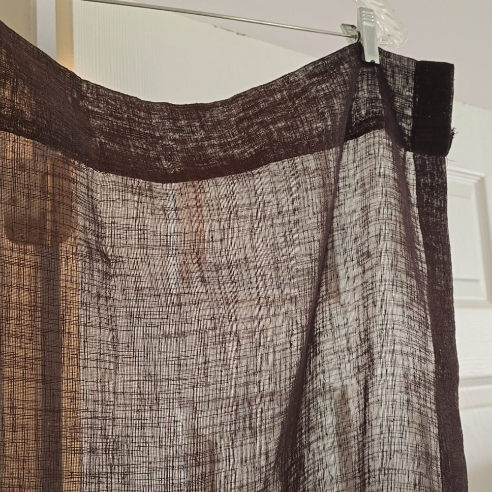 Pair of Textured Brown Lightweight Curtains